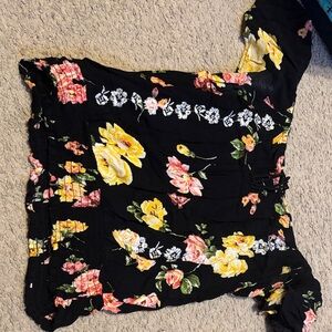 love, Fire Black Floral Blouse